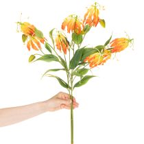Artikel Kunstblume Gloriosa orange mit 3 Blüten pro Stiel 80 cm 3er Set