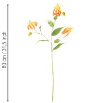 Artikel Kunstblume Gloriosa orange mit 3 Blüten pro Stiel 80 cm 3er Set