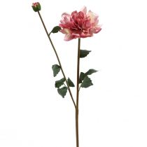 Kunstblume Dahlie Pink Blüte mit Knospe H57cm
