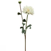 Kunstblume Dahlie Weiß Künstliche Blume mit Knospe H57cm