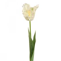 Kunstblume, Papagei Tulpe Weiß Grün, Frühlingsblume 69cm