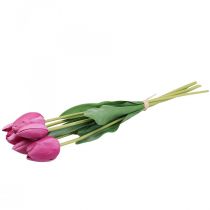 Kunstblumen Tulpe Pink, Frühlingsblume L48cm 5er-Bund