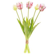 Artikel Kunstblumenstrauß Papageientulpen Real Touch 40cm Künstliche Tulpen kaufen