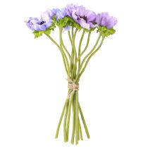 Artikel Kunstblumenstrauß Anemone Windröschen Blau Lila Deko Highlight L28cm