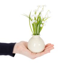 Artikel Kunstblumen Maiglöckchenstrauß 20 cm in weißer Keramikvase – Elegante Wohnraumdeko
