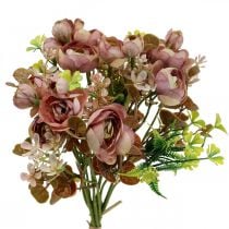 Kunstblumen Deko Strauß Ranunkeln Künstlich Rosa 32cm 6St