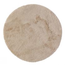 Artikel Kunstfell Deko Fell rund Tischläufer Fellteppich Beige Ø38cm - Gemütliche Wohnakzente