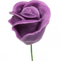 Artikel Kunstrosen Violett Wachsrosen Deko Rosen Wachs Ø6cm 18St