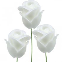 Artikel Kunstrosen Weiß Wachsrosen Deko Rosen Wachs Ø6cm 18 St