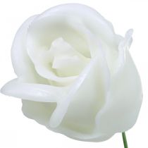 Artikel Kunstrosen Weiß Wachsrosen Deko Rosen Wachs Ø6cm 18 St