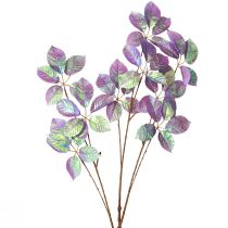 Artikel Kunstzweig Blätter Deko Violett Metallic L103cm
