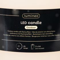 Artikel LED Kerze Kunststoff 25 cm Warmweiß Timer Outdoor