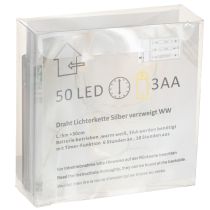 Artikel LED-Lichterkette mit 50 warmweißen LEDs für Batteriebetrieb – 5 m Kupferdraht für flexible Dekoration