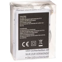 Artikel Lichterkette Kunststoff Warmweiß 1m 10 LEDs Batterie Innenbereich