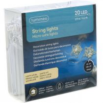 Artikel LED Lichterkette Sterne Micro LED Timer Innen Weiß 1,90m