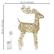 Artikel LED Rentier Weihnachtsdeko Metall Gold H40cm für festliche Stimmung