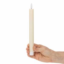 Artikel LED-Spitzkerzen aus Echtwachs, 24 cm, Cremeweiß, warmweißes Licht, 6h-Timer, 2 Stück