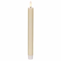 Artikel LED-Spitzkerzen aus Echtwachs, 24 cm, Cremeweiß, warmweißes Licht, 6h-Timer, 2 Stück