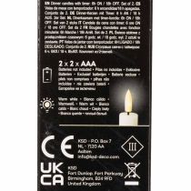 Artikel LED-Spitzkerzen aus Echtwachs, 24 cm, Cremeweiß, warmweißes Licht, 6h-Timer, 2 Stück