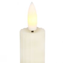 Artikel LED Stabkerzen Timer Rillenkerzen Creme 24,5cm 4er-Set Dekolicht