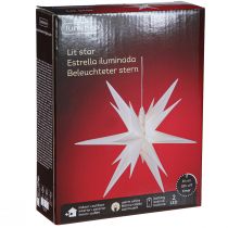 Artikel LED Stern 3D Weiß Timer Batterie Außen Ø30cm H74cm - Festliche Weihnachtsbeleuchtung