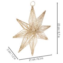 Artikel LED Stern aus Draht, 20 LEDs, Warmweiß, 22 cm, Innenbereich