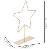 Artikel LED-Stern Tischdekoration Metall Gold 33 cm Batteriebetrieben Innenbereich