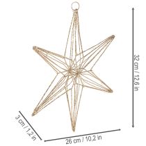 Artikel Deko LED Stern aus Draht, 32 cm, warmweiß, zum Aufhängen, innen