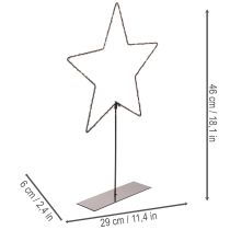 Artikel LED Stern Schwarz mit Standfuß 46 cm Batteriebetrieben für Innenbereich