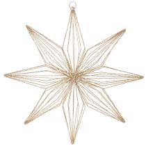 Artikel LED-Deko-Stern aus Draht, 51 cm, goldfarben, batteriebetrieben, für Innenbereich