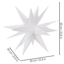 Artikel LED Stern Weihnachtsstern Kunststoff Warmweiß 60 cm Timer Outdoor