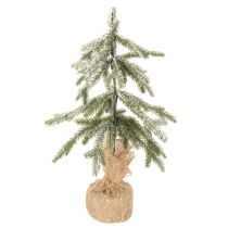 Artikel Kunstpflanze Tannenbaum 50cm beschneit LED Jutesack innen Batteriebetrieben