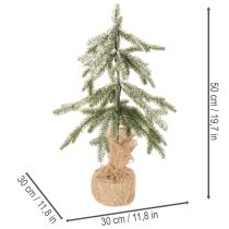Artikel Kunstpflanze Tannenbaum 50cm beschneit LED Jutesack innen Batteriebetrieben