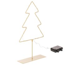 Artikel Weihnachtsbaum-Silhouette aus Metall mit 60 LED warmweiß, 37 cm für Innenbereich