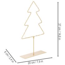 Artikel Weihnachtsbaum-Silhouette aus Metall mit 60 LED warmweiß, 37 cm für Innenbereich