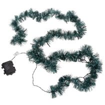 Artikel Lametta Weihnachtsgirlande 3m mit 60 LED und Timer, Smaragdgrün, Indoor und Outdoor