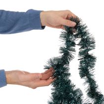 Artikel Lametta Weihnachtsgirlande 3m mit 60 LED und Timer, Smaragdgrün, Indoor und Outdoor