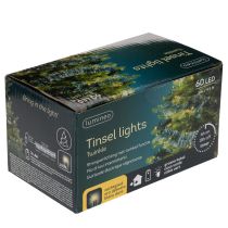Artikel Lametta Weihnachtsgirlande 3m mit 60 LED und Timer, Smaragdgrün, Indoor und Outdoor