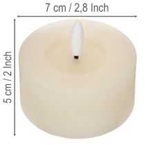 Artikel LED Teelicht Echtwachs Warmweiß Flackereffekt Timer 7 cm Ø 2er-Set