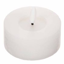 Artikel LED-Teelichter aus Echtwachs, 7 cm Durchmesser x 6 cm, Weiß, warmweiß, 2 Stück mit 6-Stunden-Timer