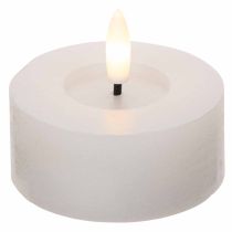 Artikel LED-Teelichter aus Echtwachs, 7 cm Durchmesser x 6 cm, Weiß, warmweiß, 2 Stück mit 6-Stunden-Timer