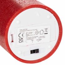 Artikel LED-Stumpenkerze aus Echtwachs, 12 cm, rot, mit Timer und warmweißem Licht