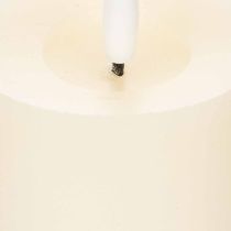 Artikel Echtwachs-LED-Stumpenkerze, 15 cm, Cremeweiß, warmweißes Licht, 6-Stunden-Timer