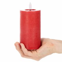 Artikel LED-Stumpenkerze aus Echtwachs, rot, 15 cm, warmweißes Licht mit 6-Stunden-Timer