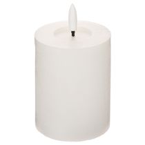 Artikel LED Stumpenkerze flackernd mit Timer Ø7cm H12cm Weiß Kunststoff