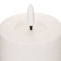 Artikel LED Stumpenkerze flackernd mit Timer Ø7cm H12cm Weiß Kunststoff