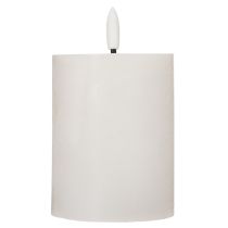 Artikel LED Stumpenkerze flackernd mit Timer Ø7cm H12cm Weiß Kunststoff
