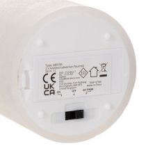 Artikel LED Stumpenkerze flackernd mit Timer Ø7cm H12cm Weiß Kunststoff