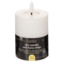 Artikel LED Stumpenkerze flackernd mit Timer Ø7cm H12cm Weiß Kunststoff