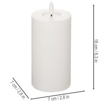 Artikel LED Stumpenkerze Echtwachs flackernd Timer Ø7cm H16cm Weiß